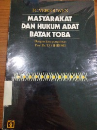 Image of Masyarakat dan Hukum Adat Batak Toba / J.C. Vergouwen