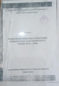 Penetapan Rencana Stategis Kebudayaan Pariwsata