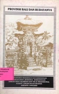 Image of Provinsi Bali Dan Budayanya / Suhardi