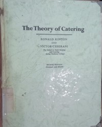 The Theory of Catering / Ronald Kinton, Victor ceserani