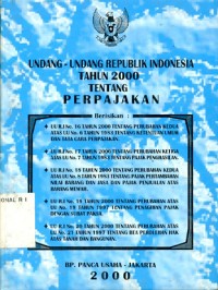 Image of Undang-Undang Republik Indonesia Tahun 2000 tentang Perpajakan